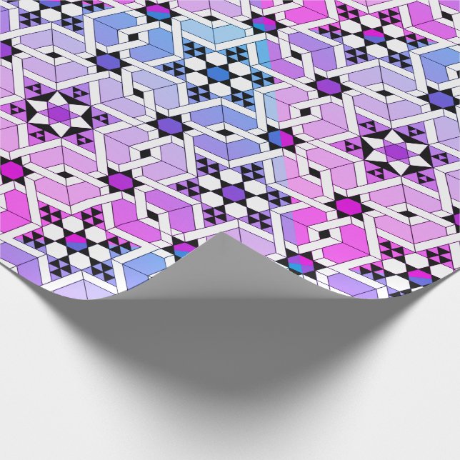 Magen David Stained Glass Wrapping Paper (Corner)