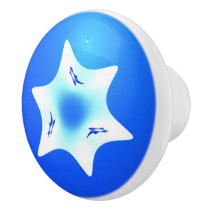 Magen Lavan (White Star) Ceramic Knob