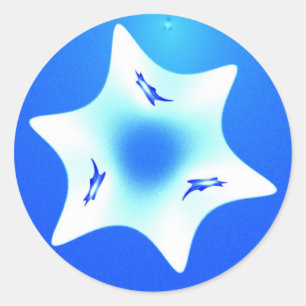 Magen Lavan (White Star) Classic Round Sticker