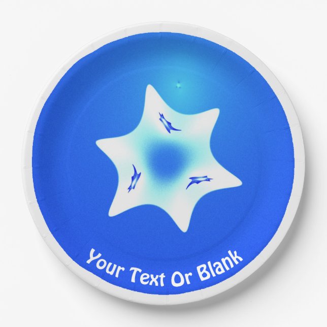 Magen Lavan (White Star) Paper Plate (Front)