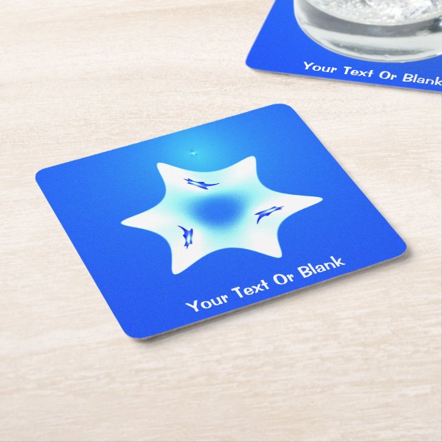 Magen Lavan (White Star) Square Paper Coaster (Angled)