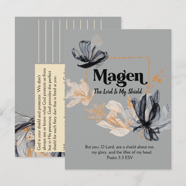 Magen | Names of God Devotional Scripture  Postcard (Front/Back)