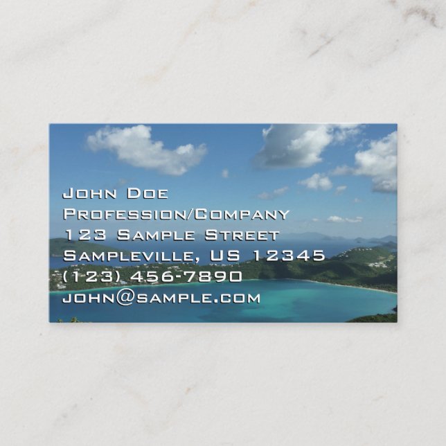 Magens Bay, St. Thomas Beautiful Island Scene Business Card (Front)