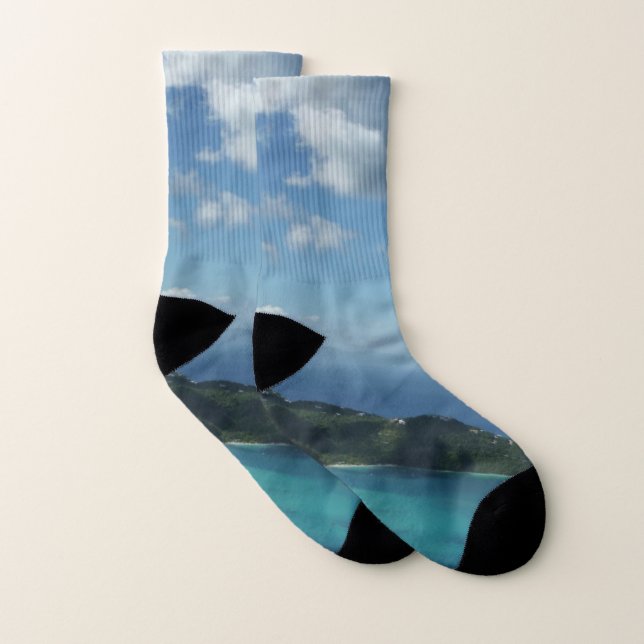 Magens Bay, St. Thomas Beautiful Island Scene Socks (Pair)