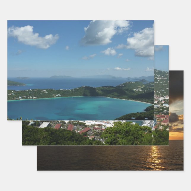 Magens Bay, St. Thomas Beautiful Island Scene Wrapping Paper Sheet (Set)