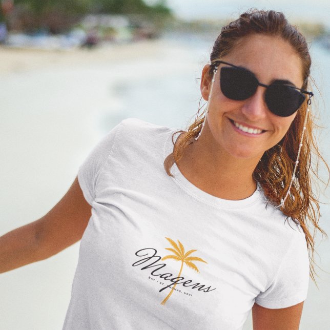 Magens Bay St Thomas USVI Minimal Palm Tree T-Shirt (Creator Uploaded)