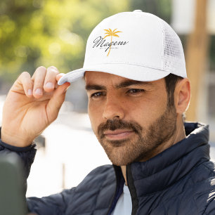 Magens Bay St Thomas USVI Minimal Palm Tree Trucker Hat