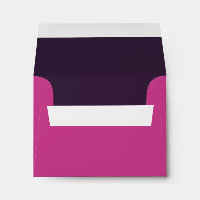 Magenta A2 Notecard Envelope Lined w/ Deep Raisin (Back (Bottom))