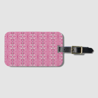 Magenta Abstract Block Print Luggage Tag