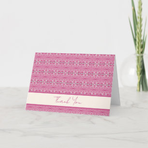 Magenta Abstract Block Print Thank You Card