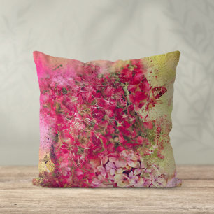 Magenta Abstract Floral Cushion