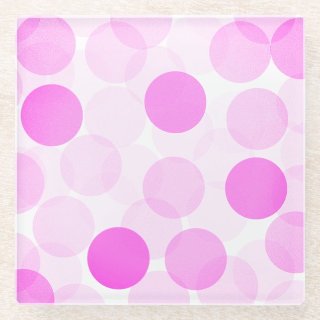 Magenta Abstract Glass Coaster (Front)