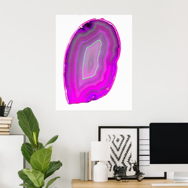  Magenta Agate Slice Polished Poster (Home Office)