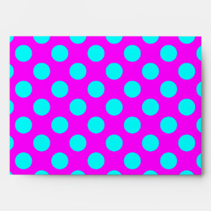 Magenta and Aqua Polka Dots Envelope