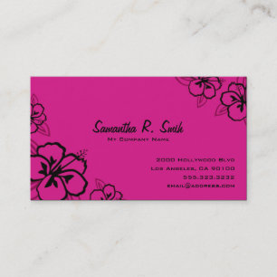Magenta and Black Hibiscus Business Card