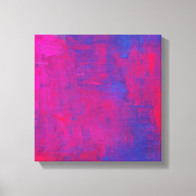 Magenta and Blue Abstract Painting Canvas Print (Front)