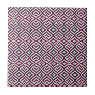 Magenta and Blue Pattern  Tile
