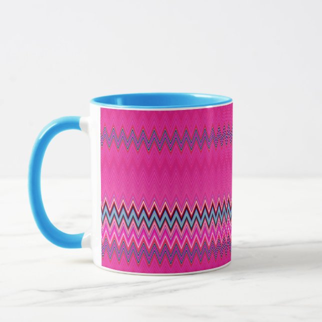 Magenta and Blue Zigzag  Mug (Left)