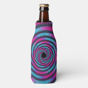Magenta and Cyan Spiral Bottle Cooler