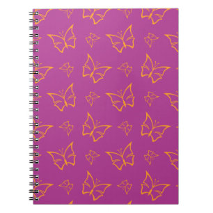 Magenta and Goldenrod Butterfly Nature Print Notebook