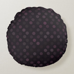 magenta and night polka dots round cushion