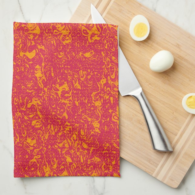 Magenta and Orange  Tea Towel (Quarter Fold)