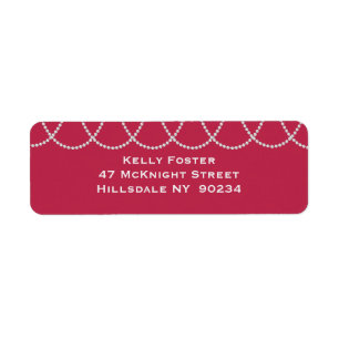 Magenta and Pearls Bridal Shower Label