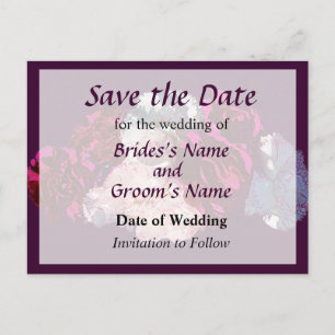 Magenta and Pink Carnations Save the Date Announcement Postcard