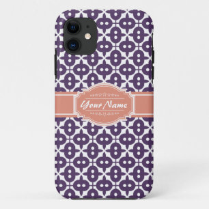 Magenta and Salmon Decorative Clover Personalised iPhone 11 Case