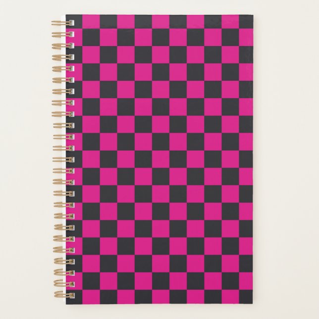 Magenta and smoke checkerboard pattern planner (Front)