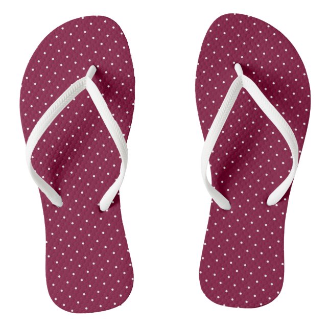 magenta and white dots flip flops (Footbed)