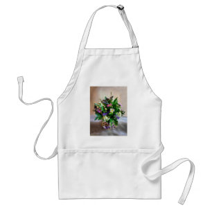 Magenta and White Mum Bouquet Standard Apron