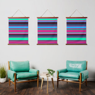 Magenta, Aqua, & Blue Triple Wall Tapestry Set