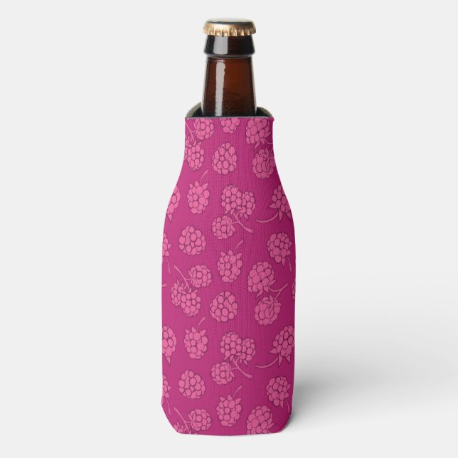 Magenta Berry Pattern Bottle Cooler (Bottle Front)