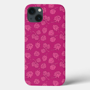 Magenta Berry Pattern iPhone 13 Case