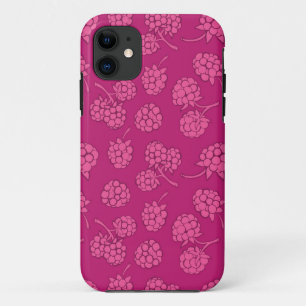 Magenta Berry Pattern iPhone 11 Case