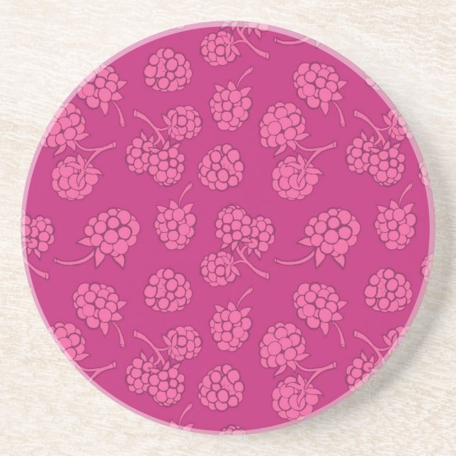 Magenta Berry Pattern Coaster (Front)