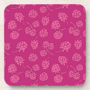 Magenta Berry Pattern Coaster