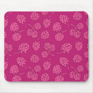Magenta Berry Pattern Mouse Mat