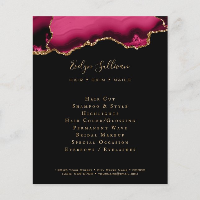 magenta black agate flyer (Front)