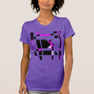 Magenta Black Gameboard Geometric MCM Look Large T-Shirt