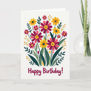 Magenta Bloom Birthday Card