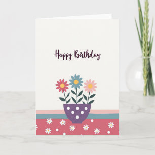 Magenta Blossom Birthday Card