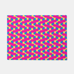 Magenta, Blue and Yellow Doormat