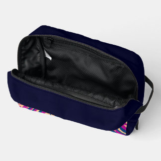 Magenta Blue Beige Abstract Fluid Wave Swirls Dopp Kit