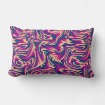 Magenta Blue Beige Abstract Fluid Wave Swirls