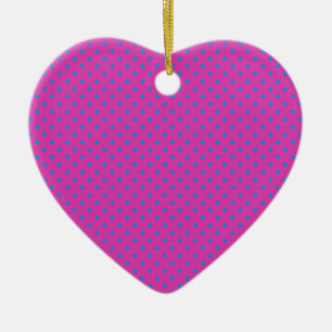 Magenta, Blue Polka Dots Ceramic Tree Decoration