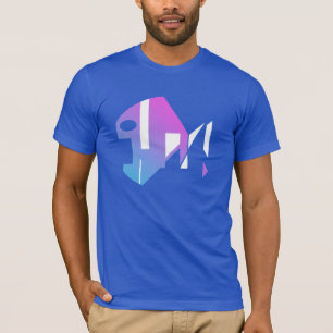 Magenta Blue White Modern Pop Art Fish Abstract T-Shirt