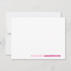 Magenta Blush Pink Modern Bold Font For Her Name Card
