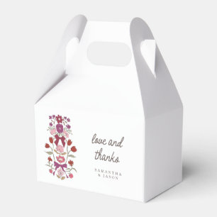 Magenta Bows Florals Wedding Favour Box